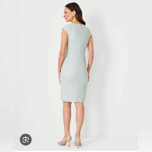 Ann Taylor NWT square neck light green dress size 6P - Picture 2 of 3